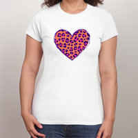 LEOPARD HEART WHITE T-SHIRT