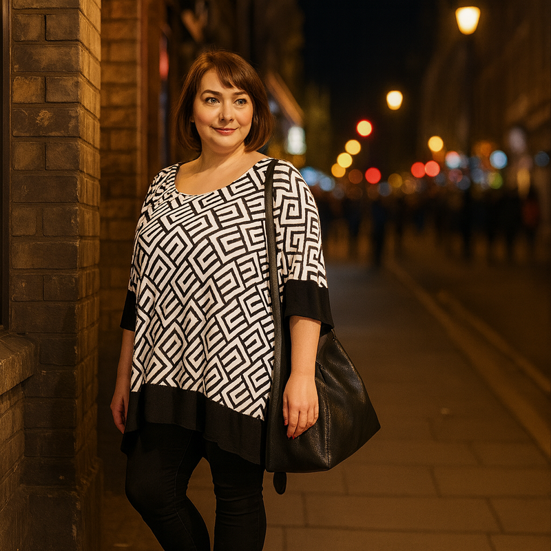Oversized Soft Stretchy Kaftan with Panel Edging