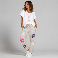 Super Stretch Magic Trousers / Jeans with Hippy Flowers