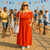 Maxi Dress Smocked Waist Pockets