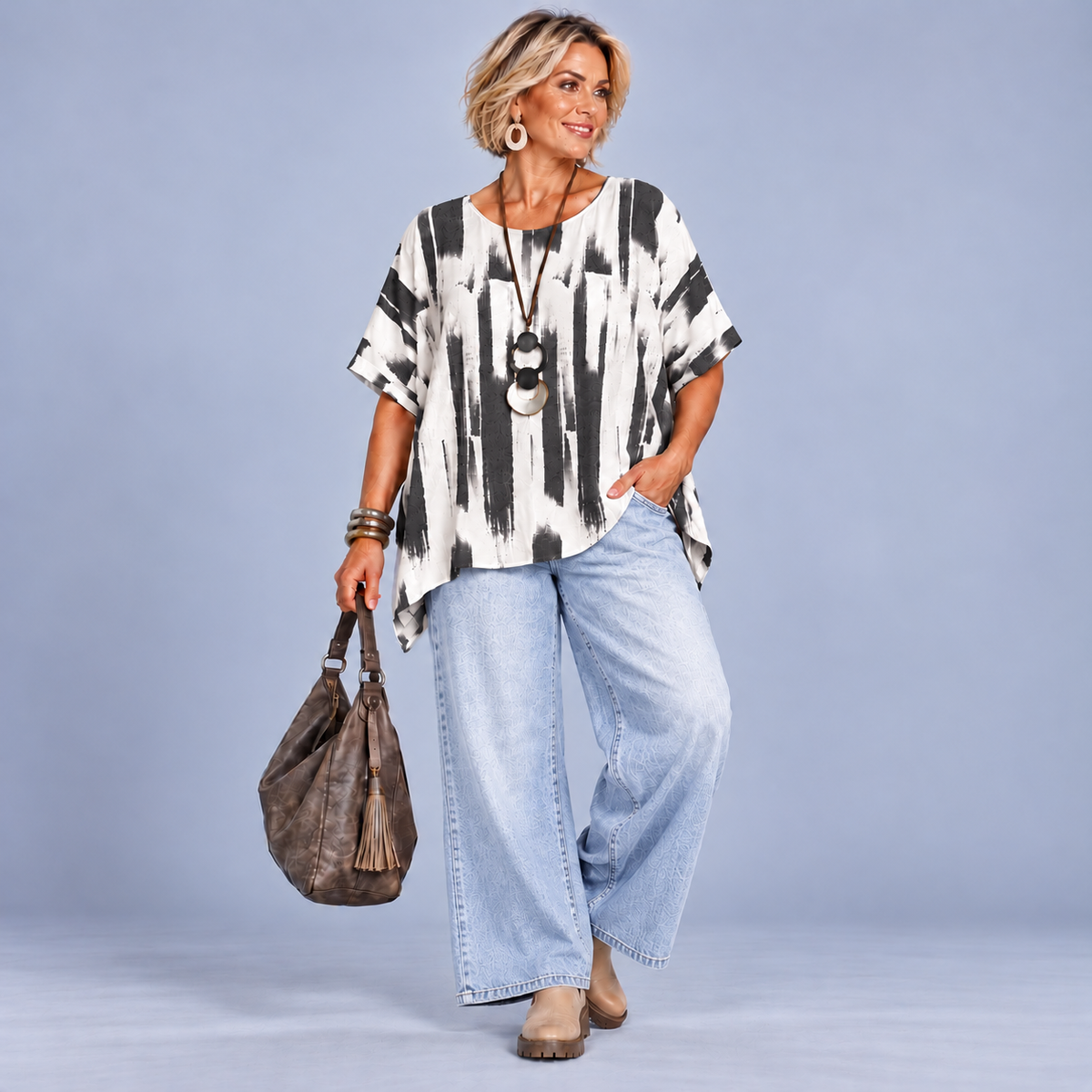 Splash Hanky hem top / blouse