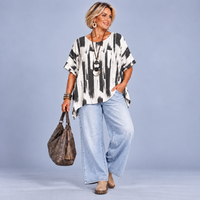 Splash Hanky hem top / blouse
