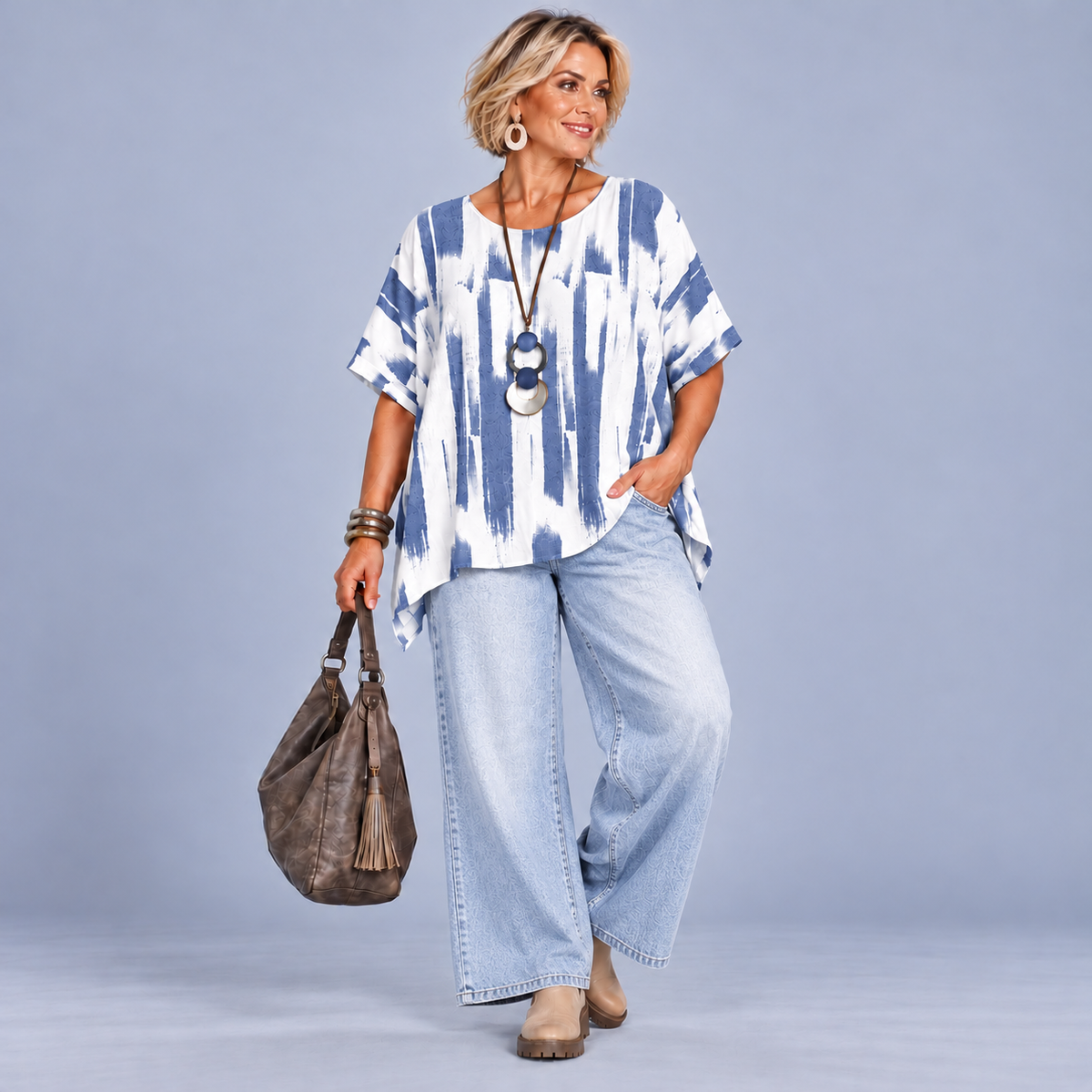 Splash Hanky hem top / blouse