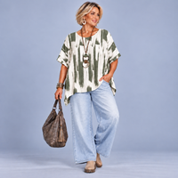 Splash Hanky hem top / blouse