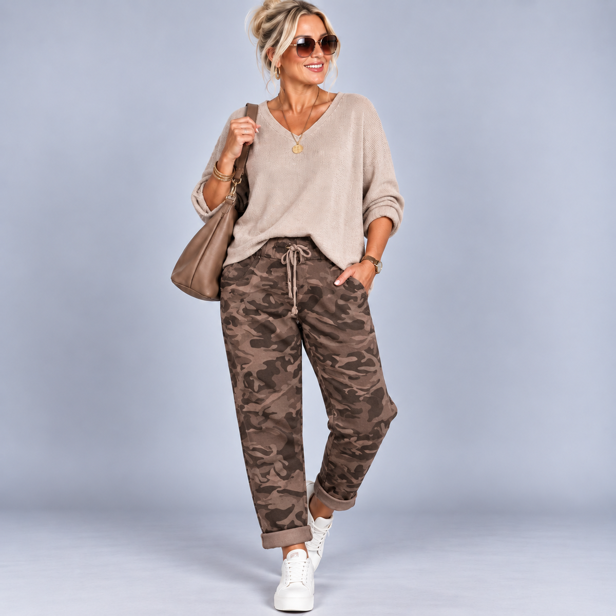 Stretch Camo-Print Denim Magic Trousers / Jeans