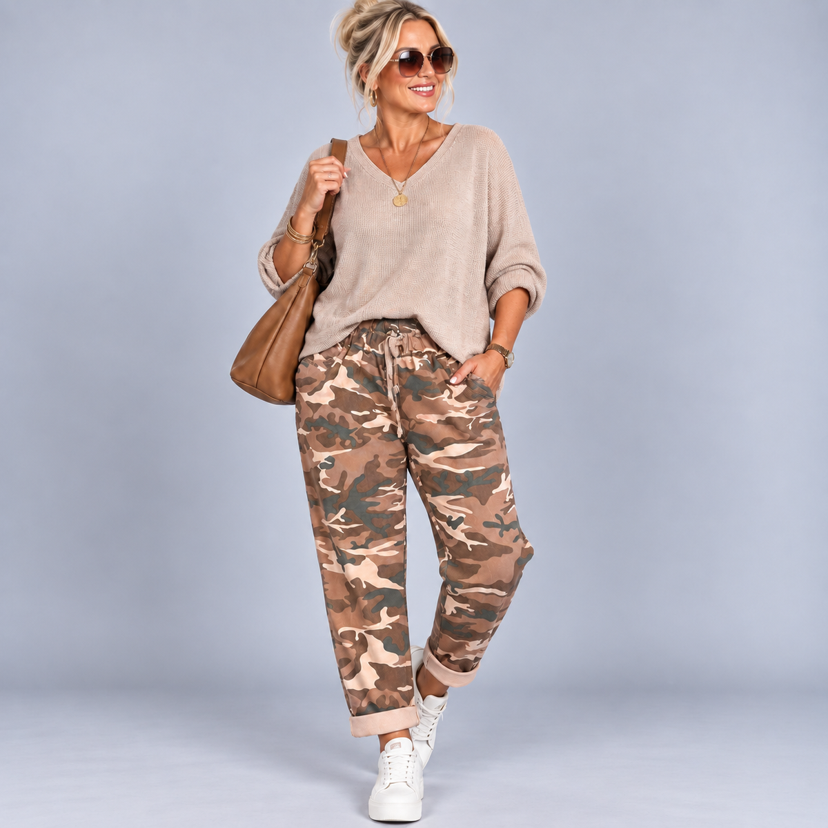 Stretch Camo-Print Denim Magic Trousers / Jeans