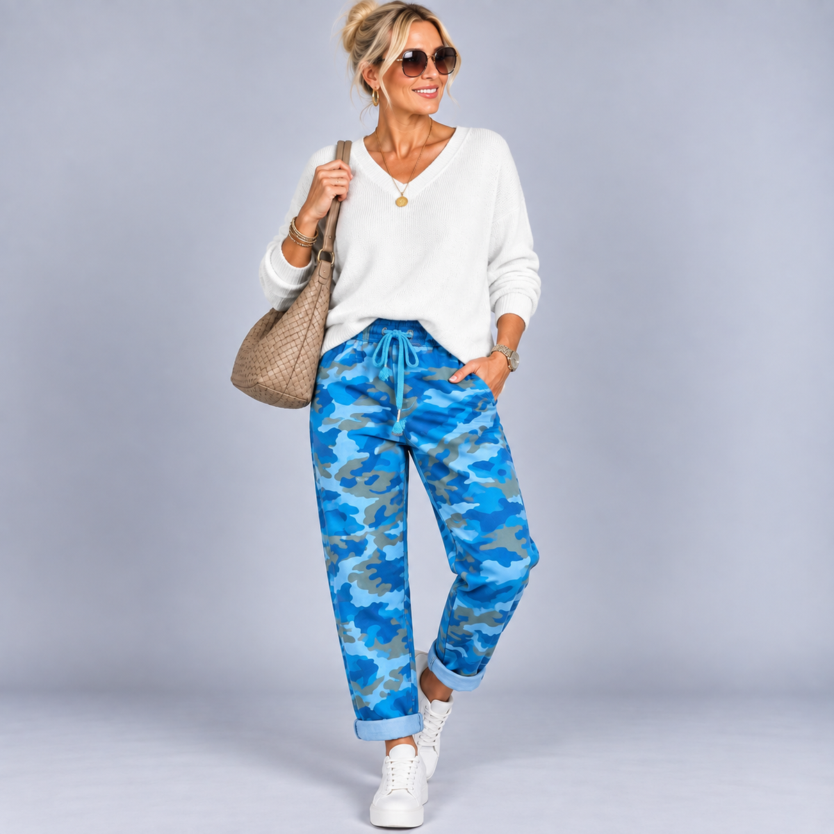 Stretch Camo-Print Denim Magic Trousers / Jeans