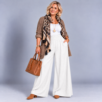 High Smock Waist Wide Leg Trousers With Pockets