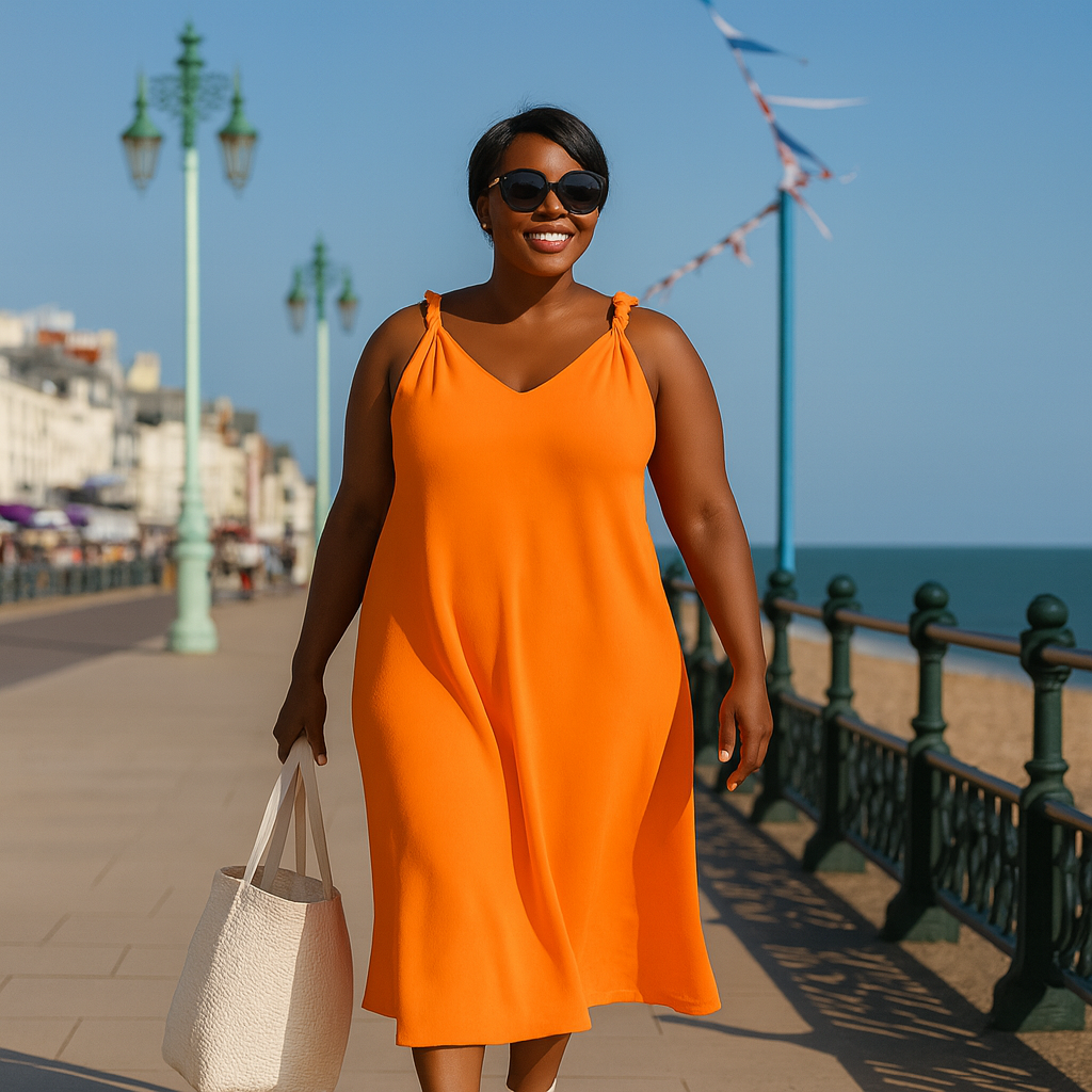 Sleeveless Swing Dress with Plaited Straps