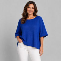 Soft Knit 1/2 Sleeve Slash Neck Jumper