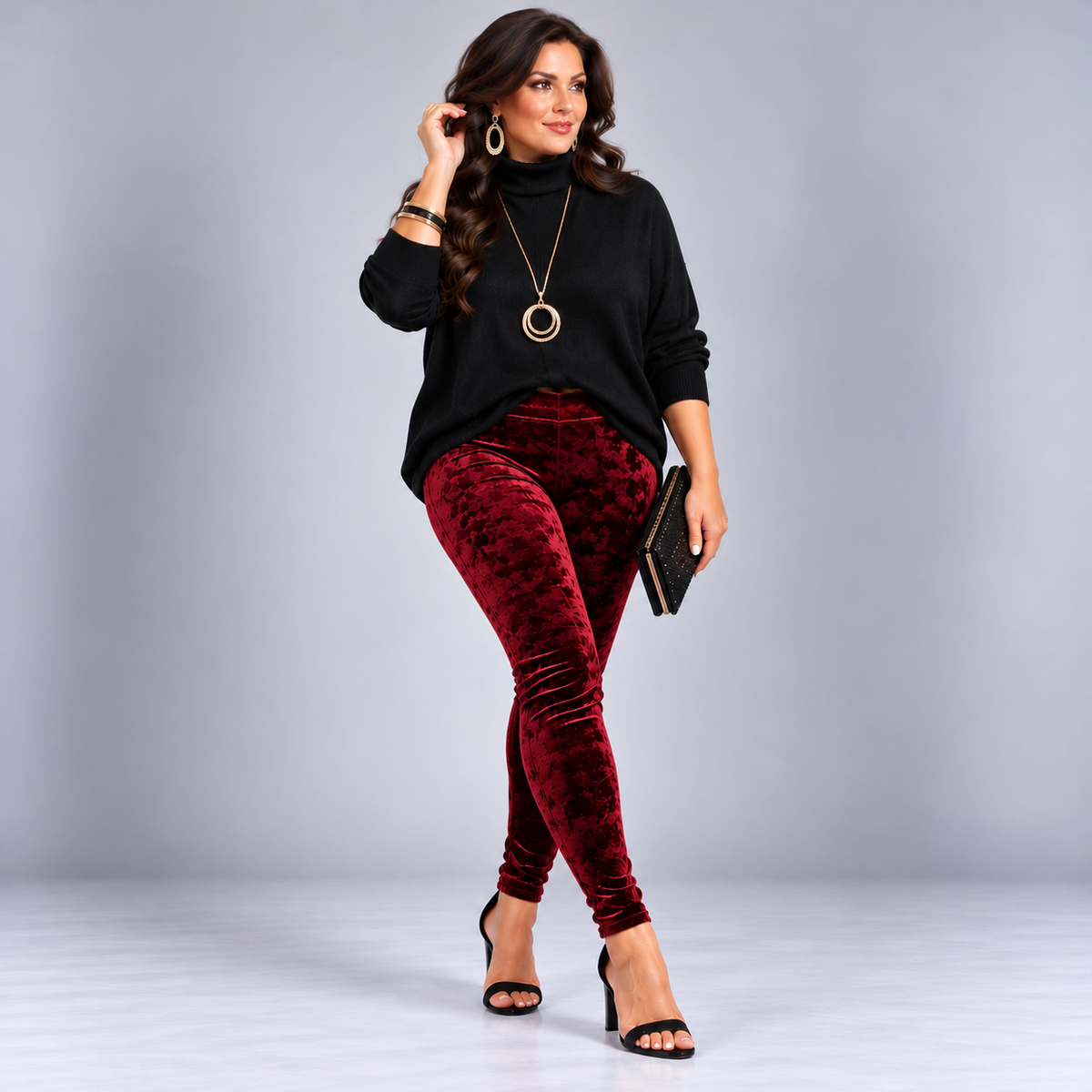 Crushed Velvet High Waist Leggings