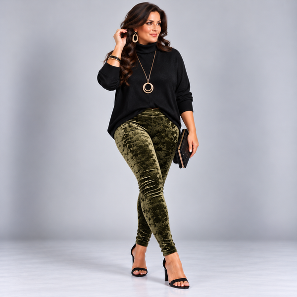 Crushed Velvet High Waist Leggings