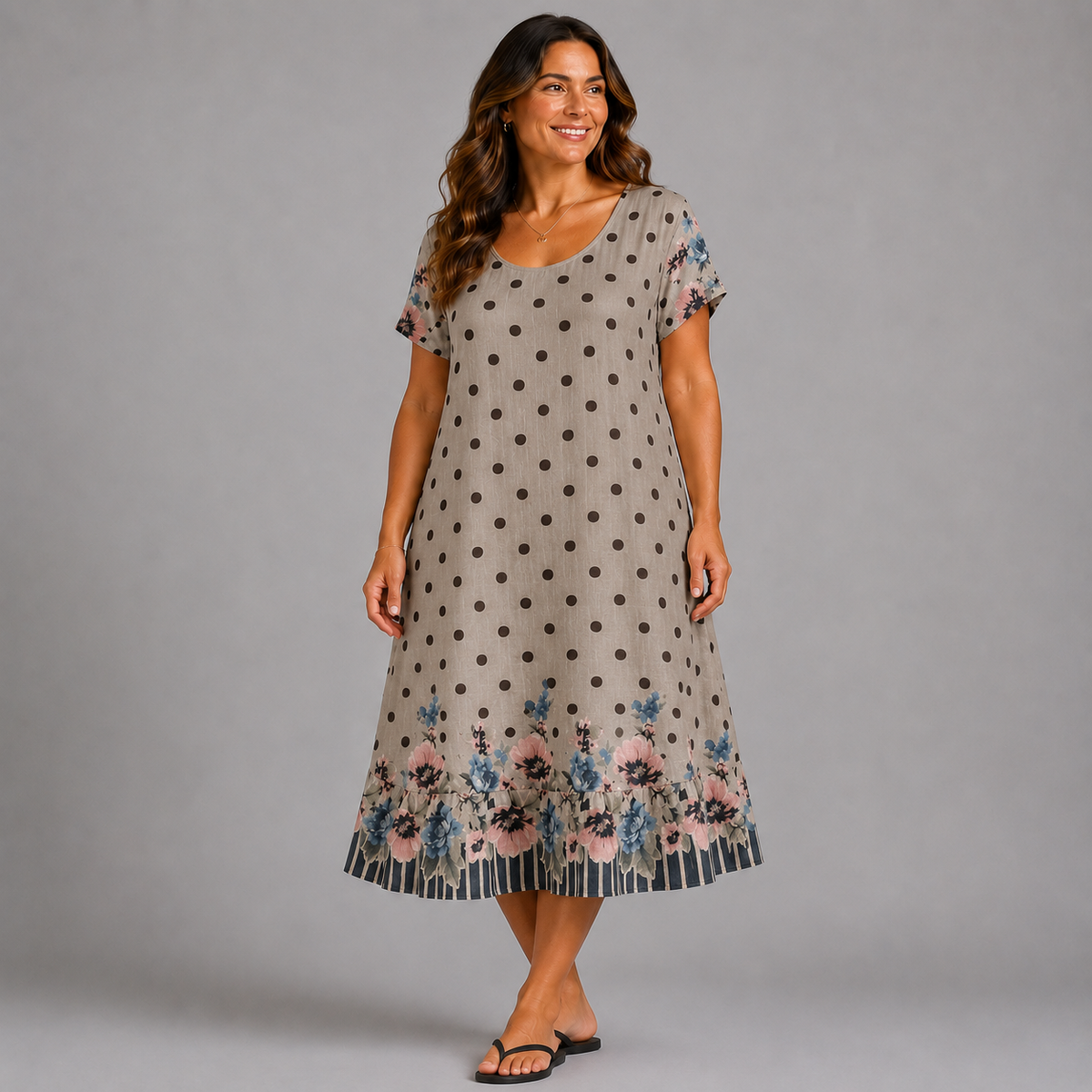 100% Cotton A line Short Sleeve Dress