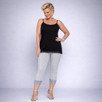 3/4 Length Beaded Scallop Hem Leggings