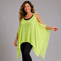 Lightweight Open shoulder Throw Over Shawl Top