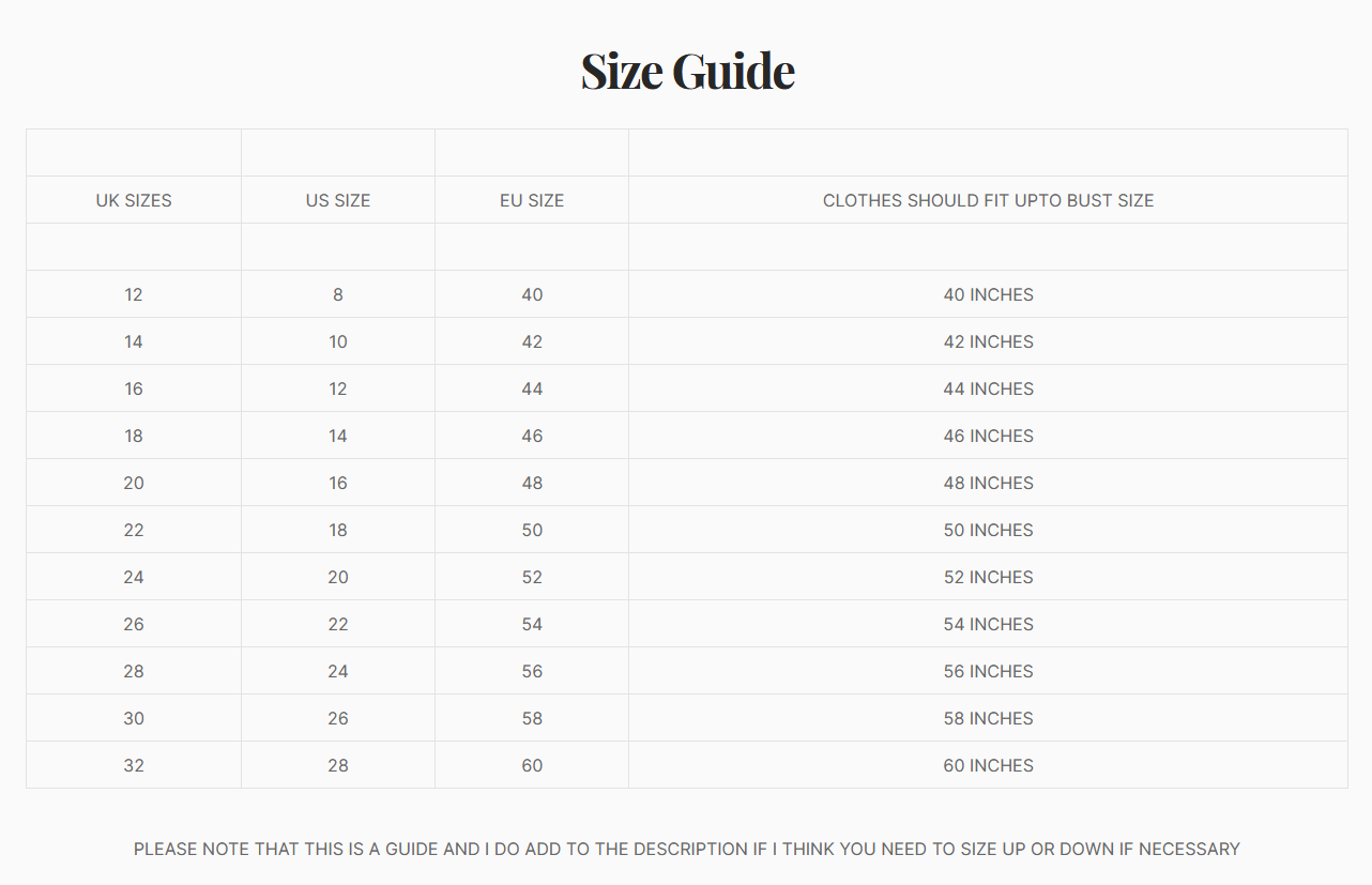 Foam holiday / beach sliders with adjustable straps size chart