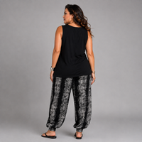 Black Snake Print Harem Pants / Ali Baba Trousers