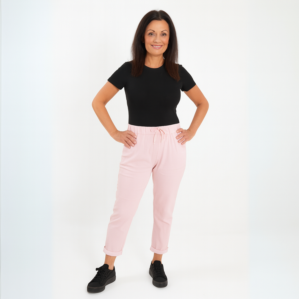 Stretchy Plain Trousers / Jeans with Side Pockets