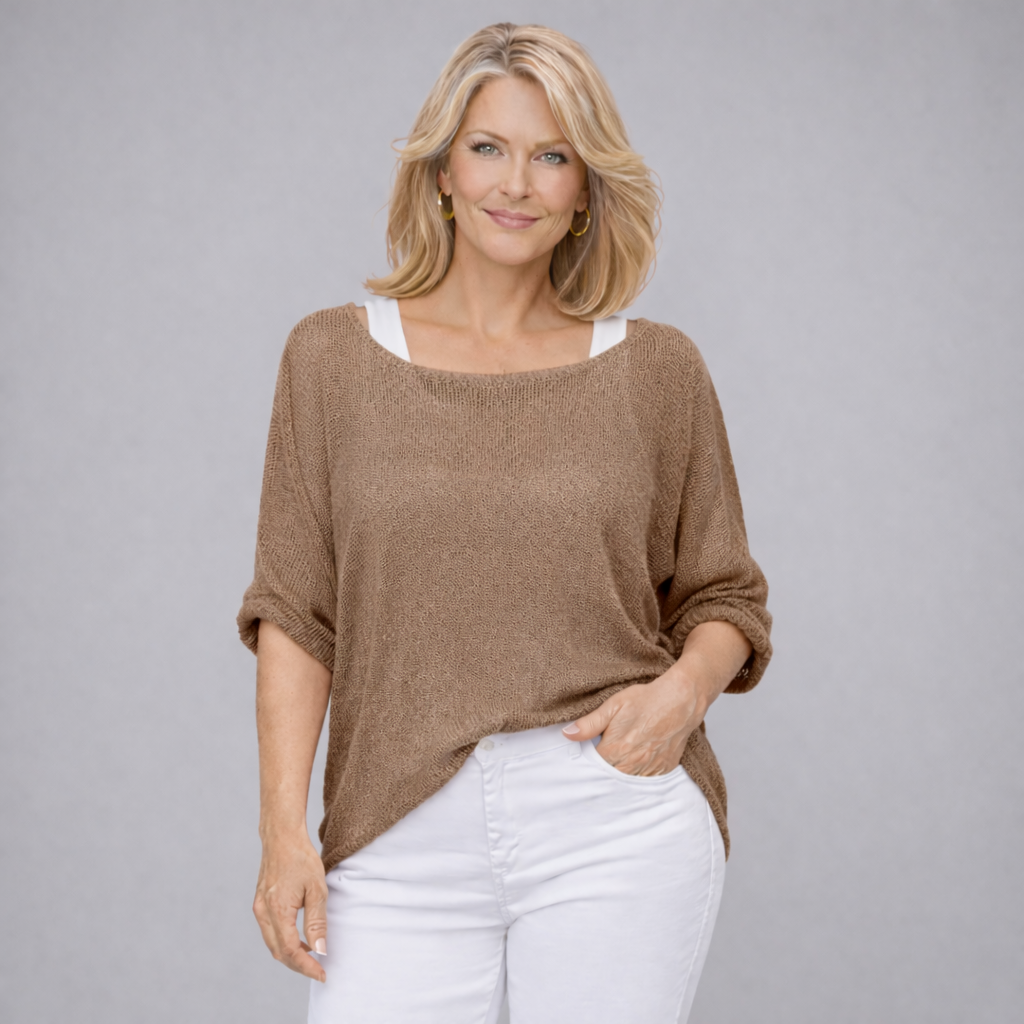 Lightweight 1/2 Sleeve Slash Neck Jumper / Top