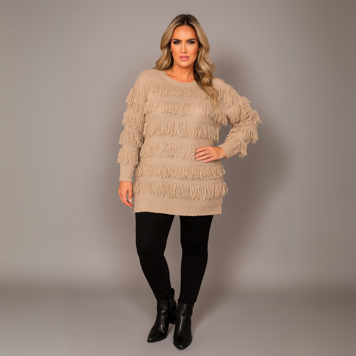 Tassel Covered Long Length Jumper