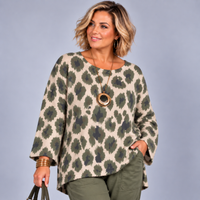 Patterned Soft Long Sleeve Everyday Jumper