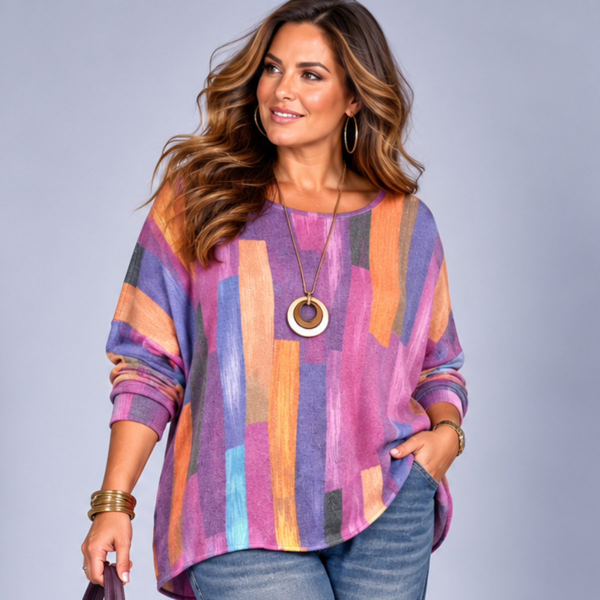 Abstract Blocks Super Soft Long Sleeve Jumper
