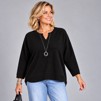 Plain Super Soft V-Neck Rounded Hem Jumper