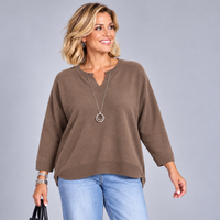 Plain Super Soft V-Neck Rounded Hem Jumper