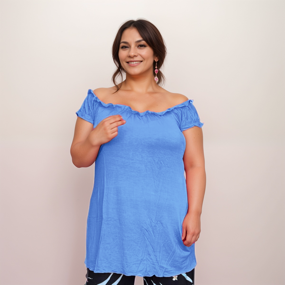 Longline Off-Shoulder Bardot Top / T-Shirt