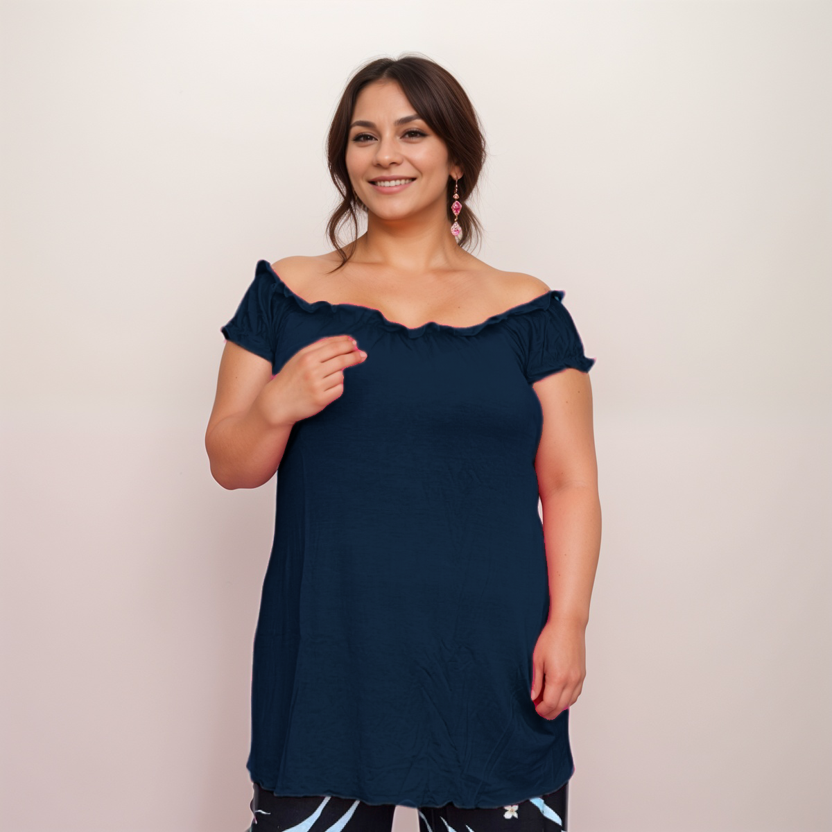 Longline Off-Shoulder Bardot Top / T-Shirt