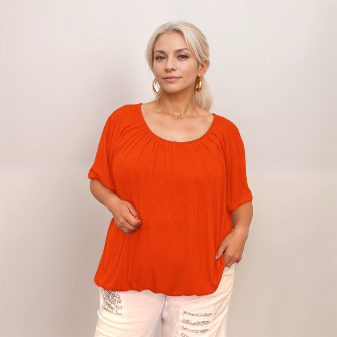 Plain Elasticated Neck & Waist T-Shirt