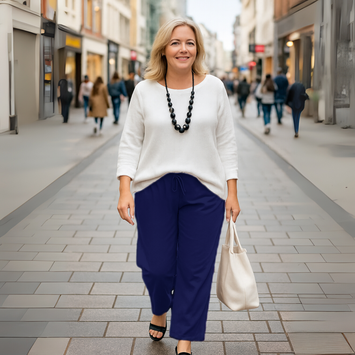 Plain Stretchy High Waist Palazzo Trousers