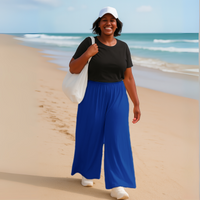 Plain Stretchy Wide Leg Palazzo Trousers