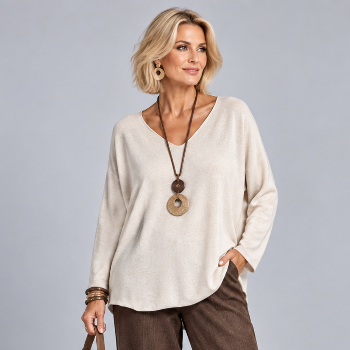 Soft Long Sleeve V-Neck Jumper