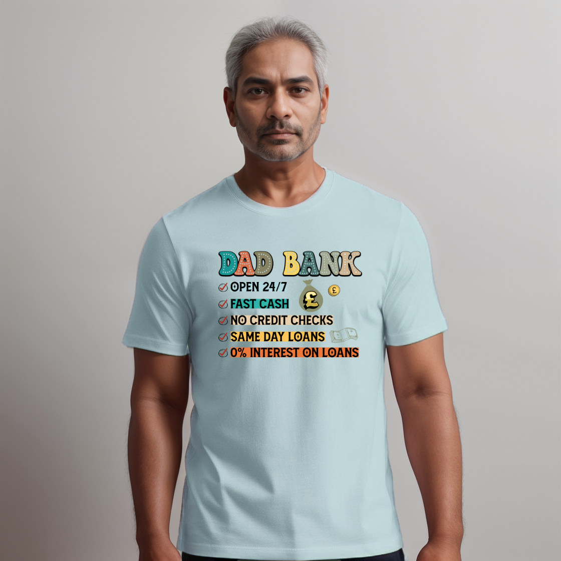 Men’s “Dad Bank” Short-Sleeve Cotton T-Shirt