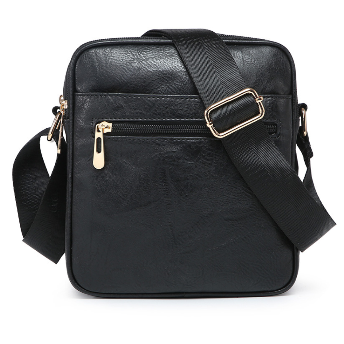 Cross-Body Bag with Zips & Shoulder Straps