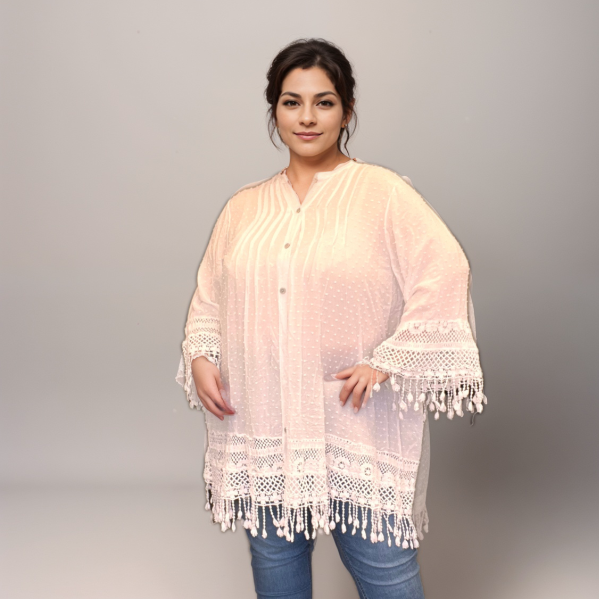 Crochet-Hem Blouse