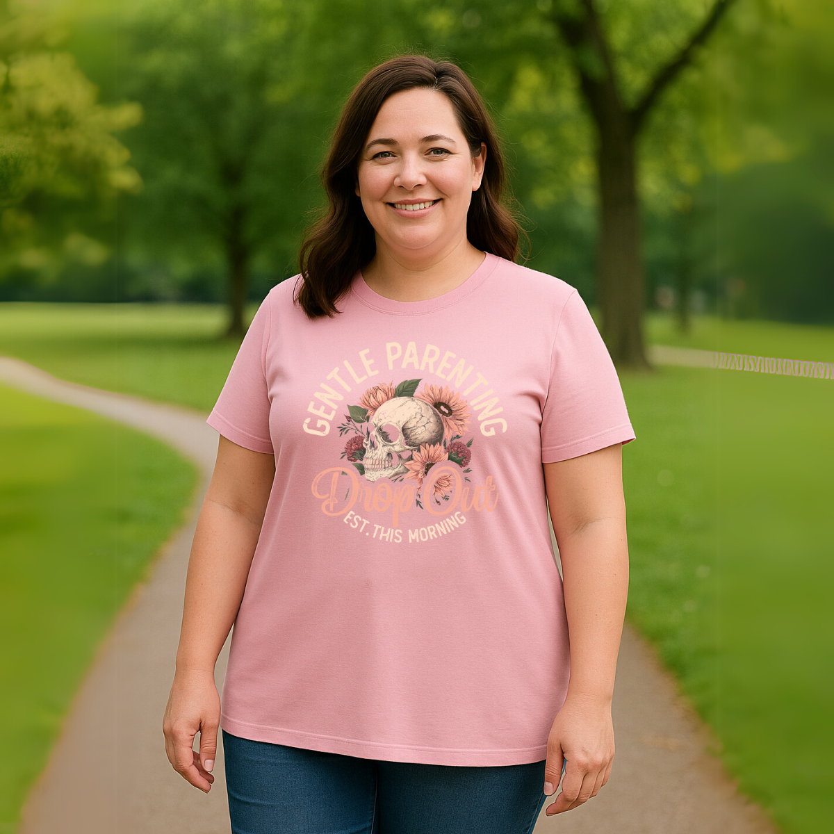 “Gentle Parenting Drop Out” Cotton T-shirt