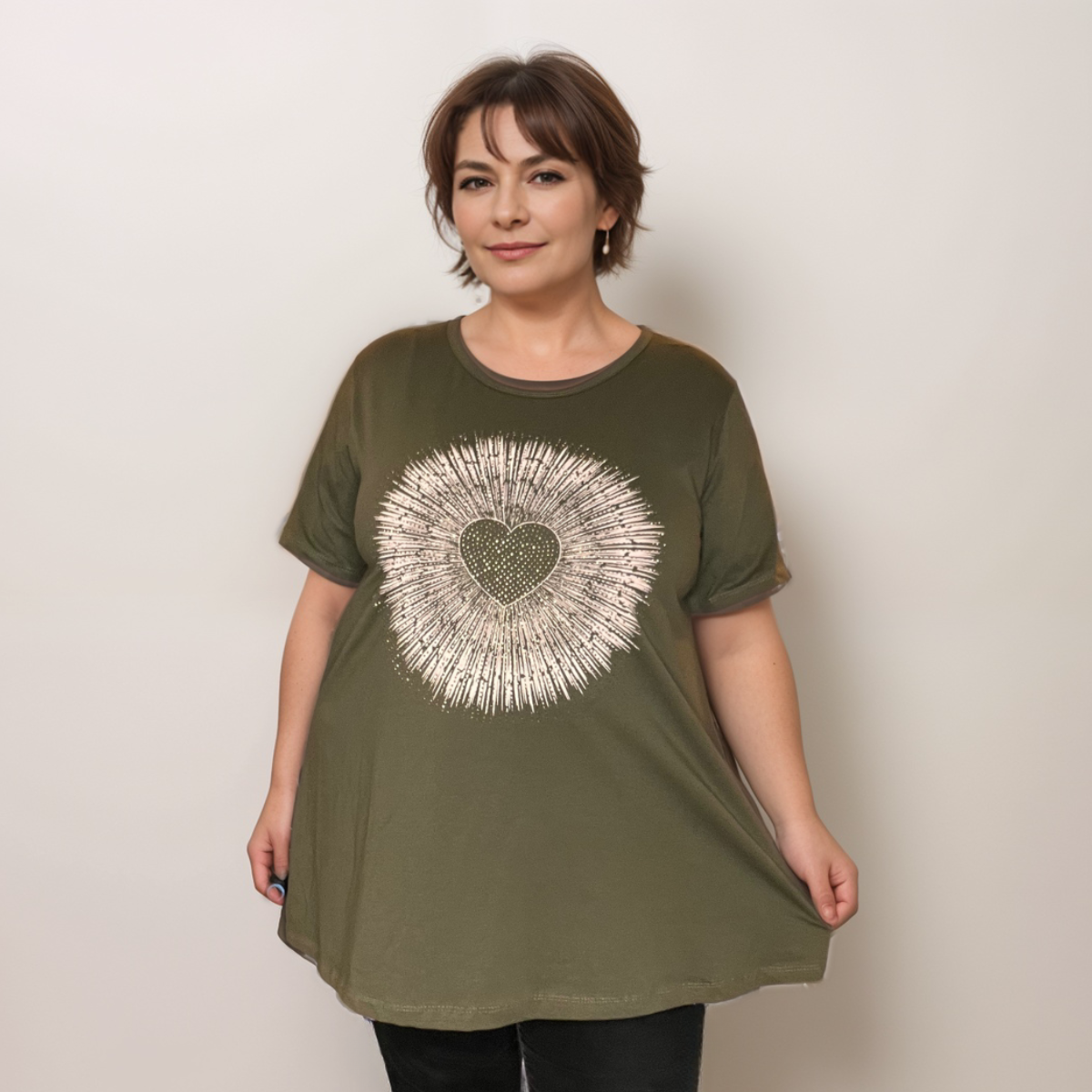 Studded Circle A-Line T-Shirt