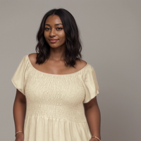 Smocked-Top Summer Dress with Pockets