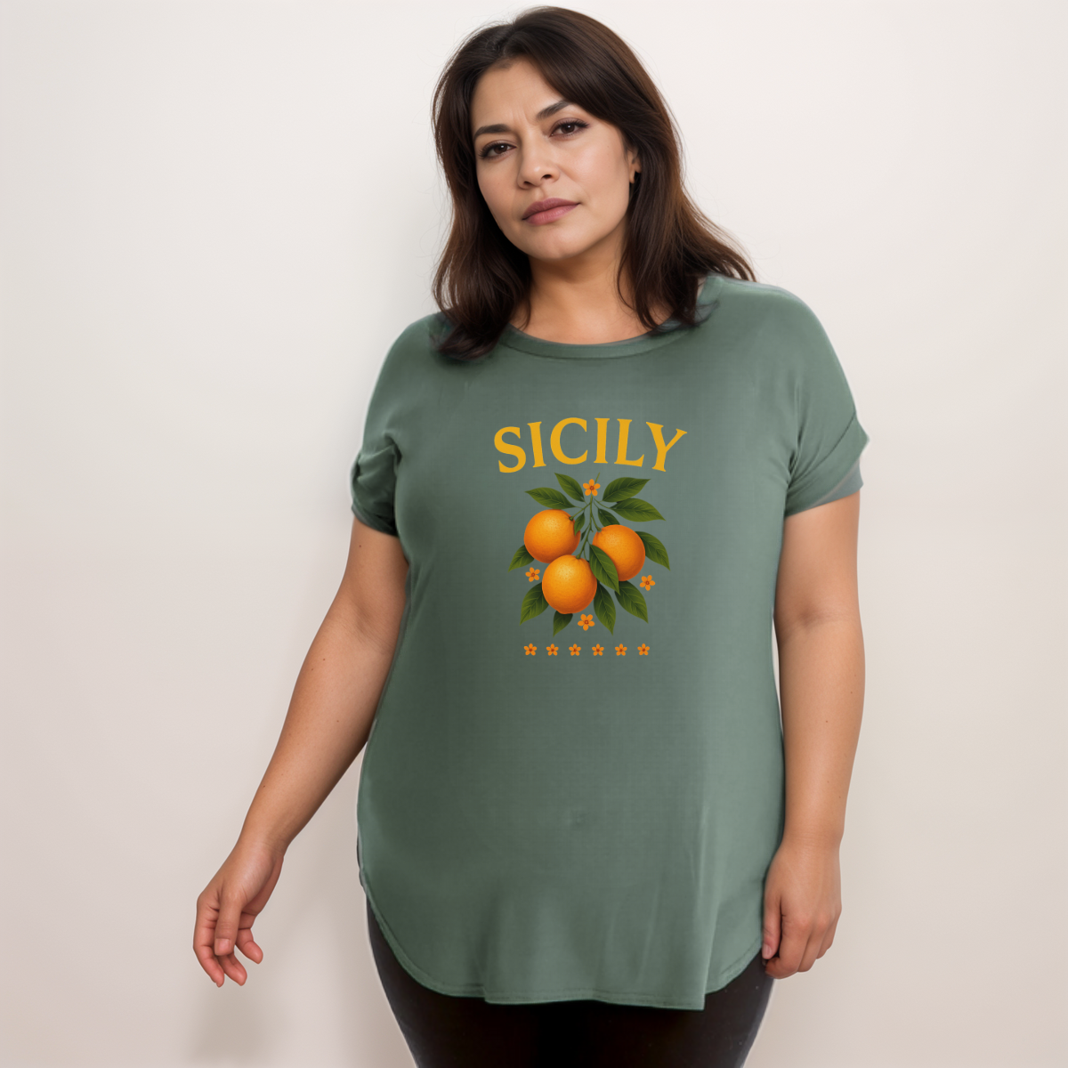 Sicily Dipped Hem T-Shirt