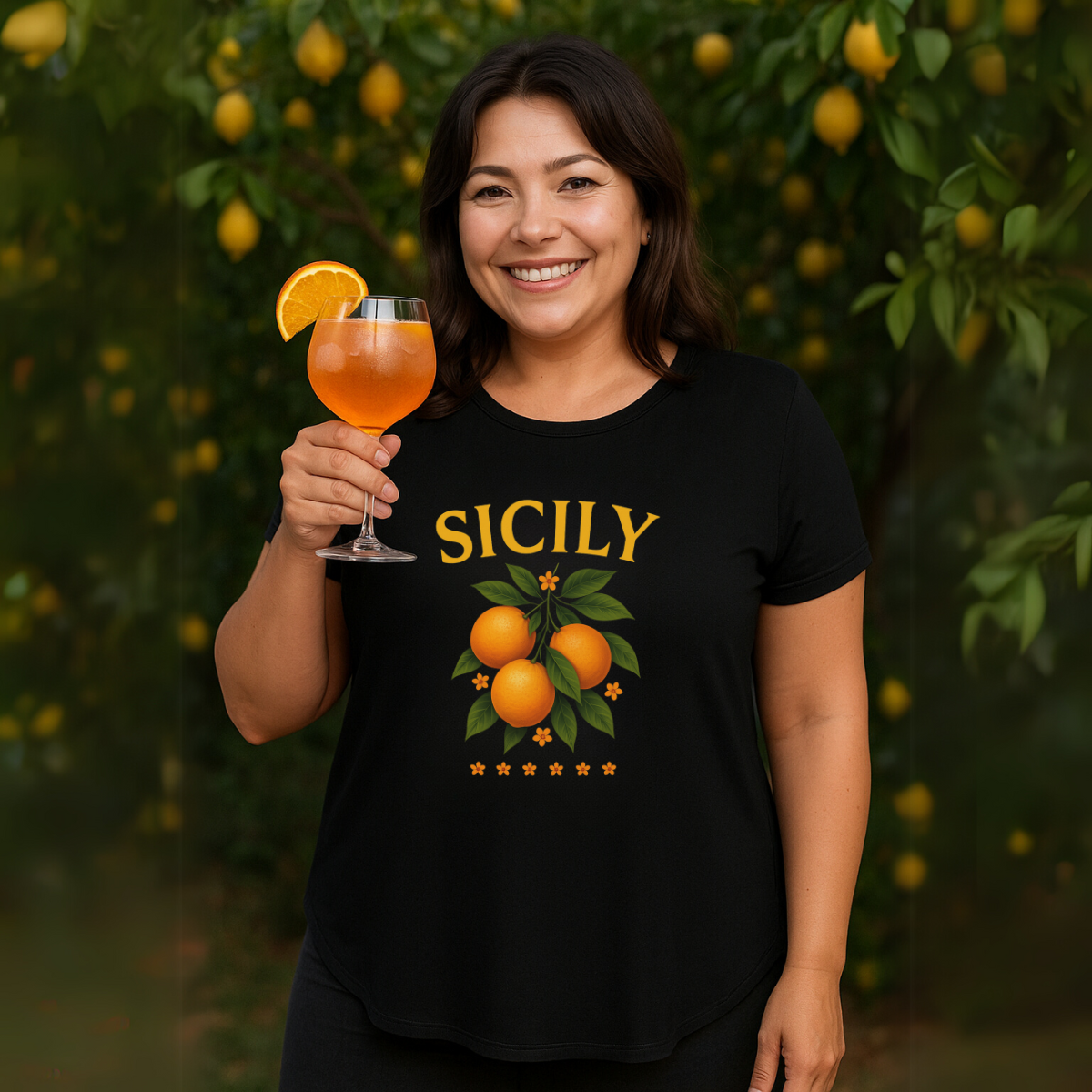 Sicily Dipped Hem T-Shirt