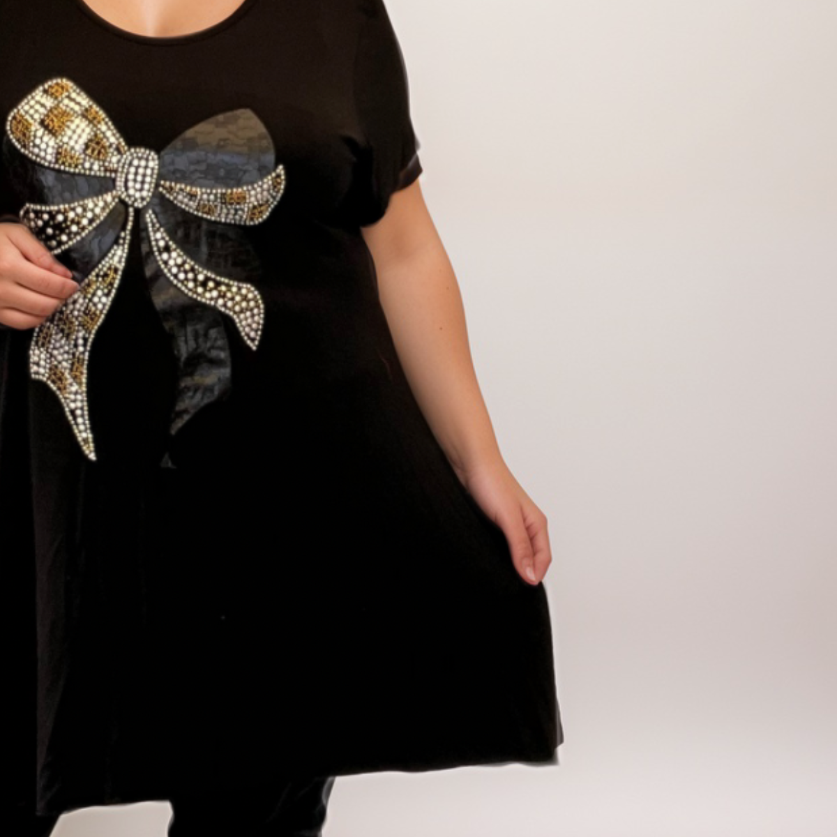 Lace Bow A-Line Swing Top