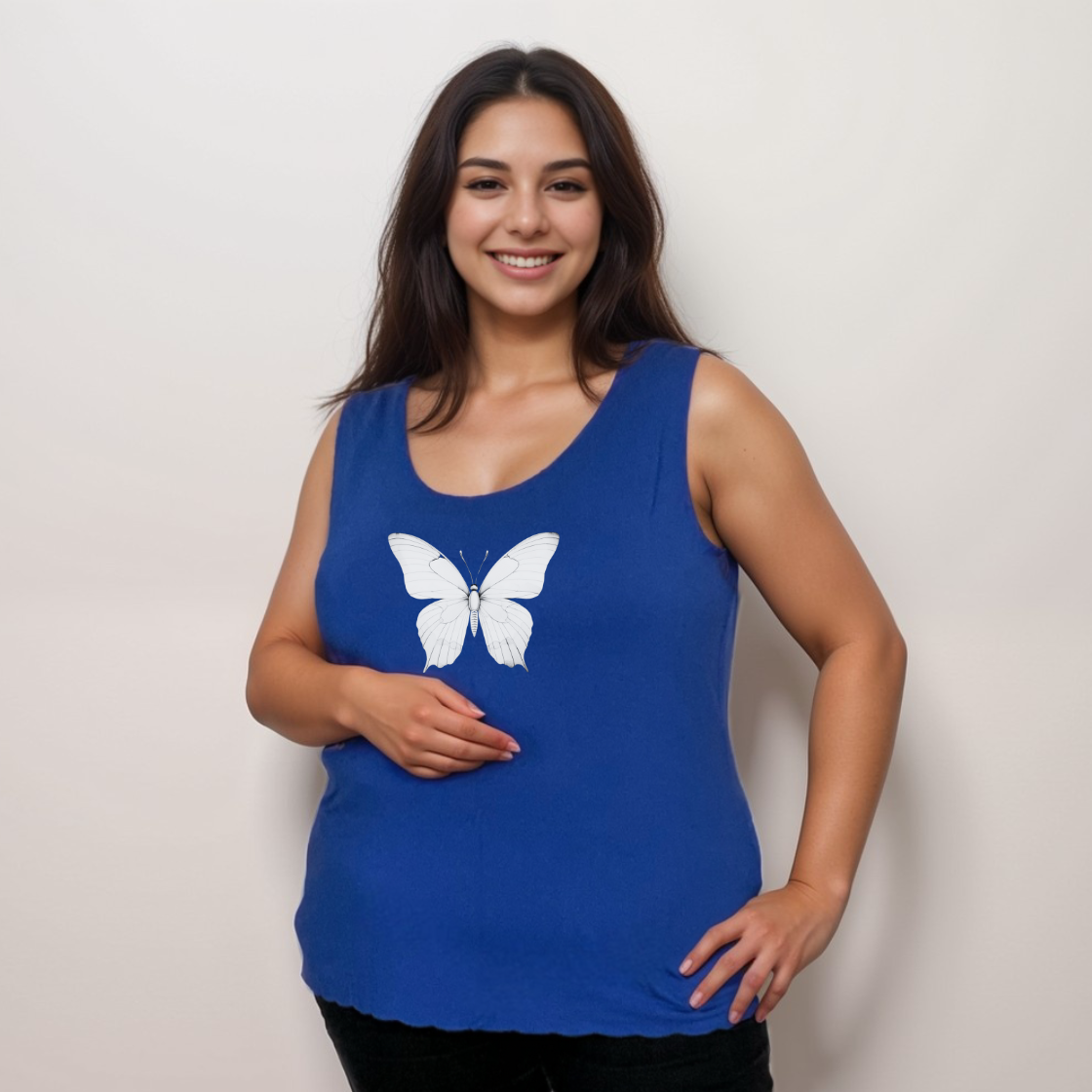 BUTTERFLY SCALLOP HEM VEST TOP