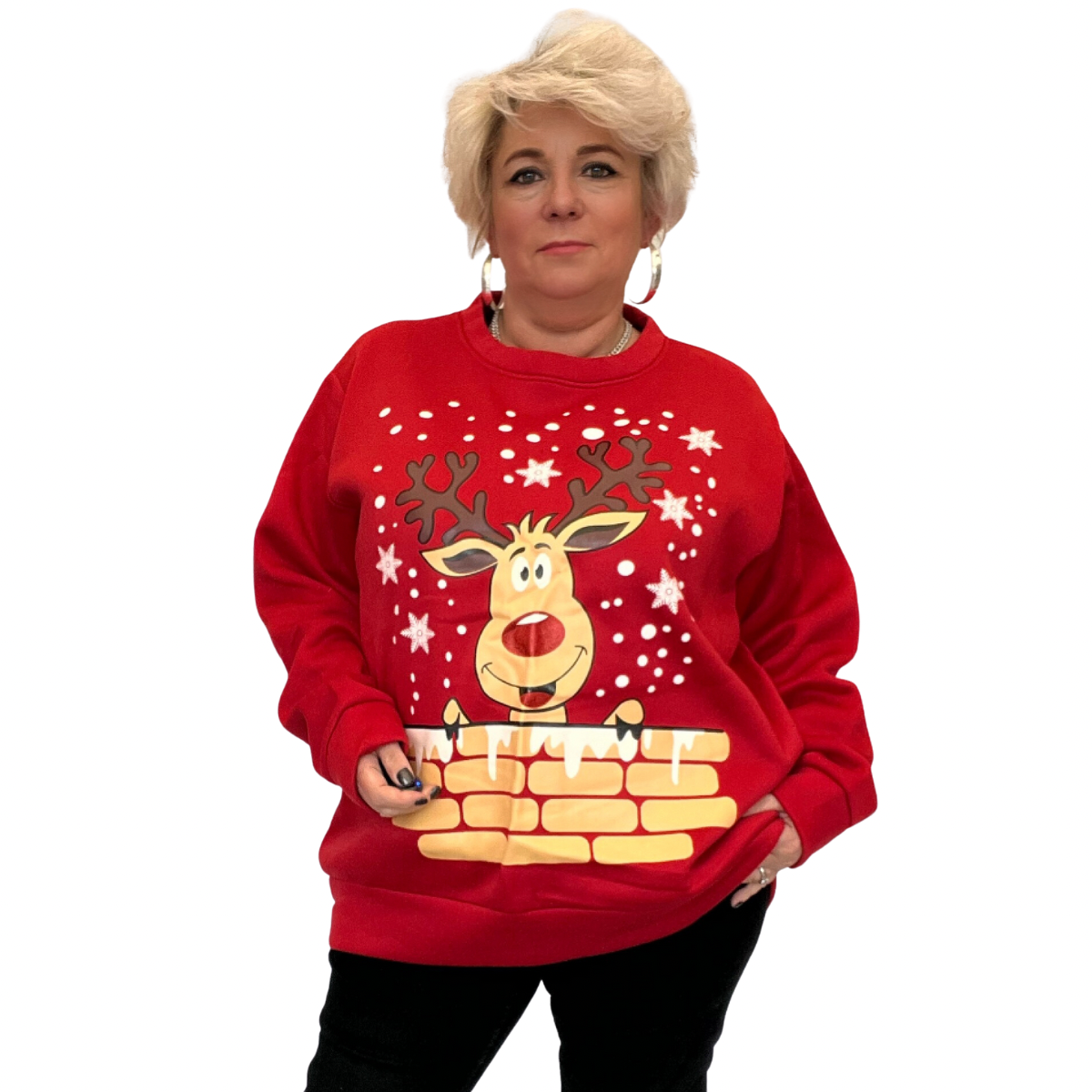 REINDEER LONG SLEEVE CHRISTMAS JUMPER / SWEATSHIRT