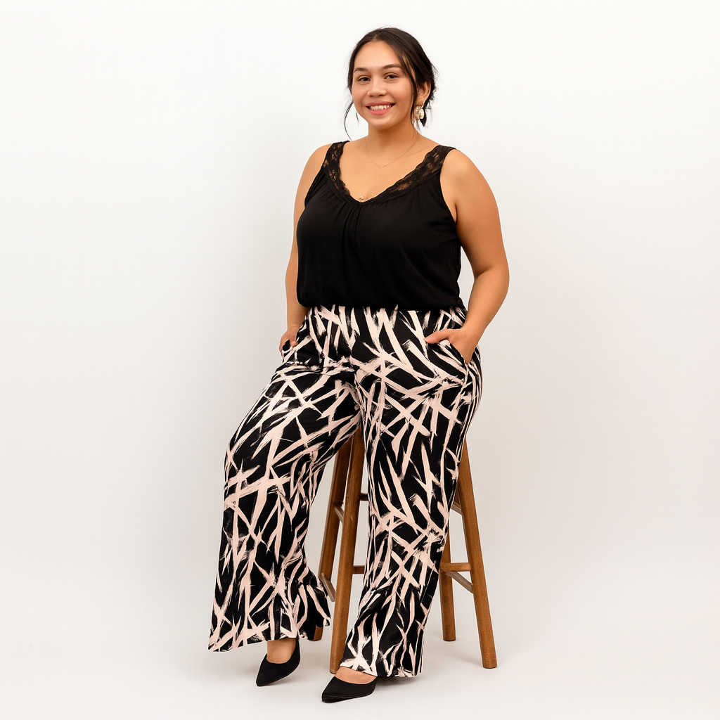 Brush Stroke Palazzo Trousers
