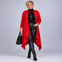 Long Hanky Hem Waterfall Cardigan