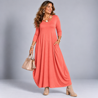 Long Sleeve Calf Length Balloon Dress
