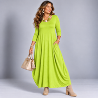 Long Sleeve Calf Length Balloon Dress