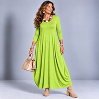 Long Sleeve Calf Length Balloon Dress